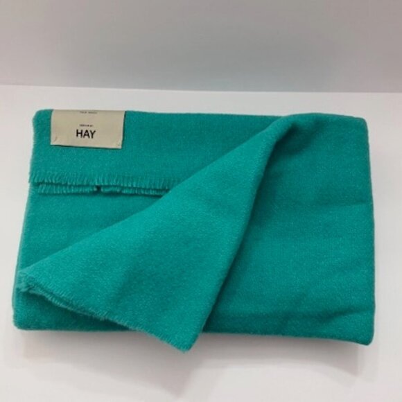 Hay Mono Blanket 100% Pure New Wool Aqua Green L71 x W51.25 in NWT - Picture 1 of 5